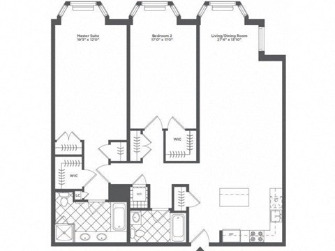 K Floor Plan at Infinity Edgewater, New Jersey